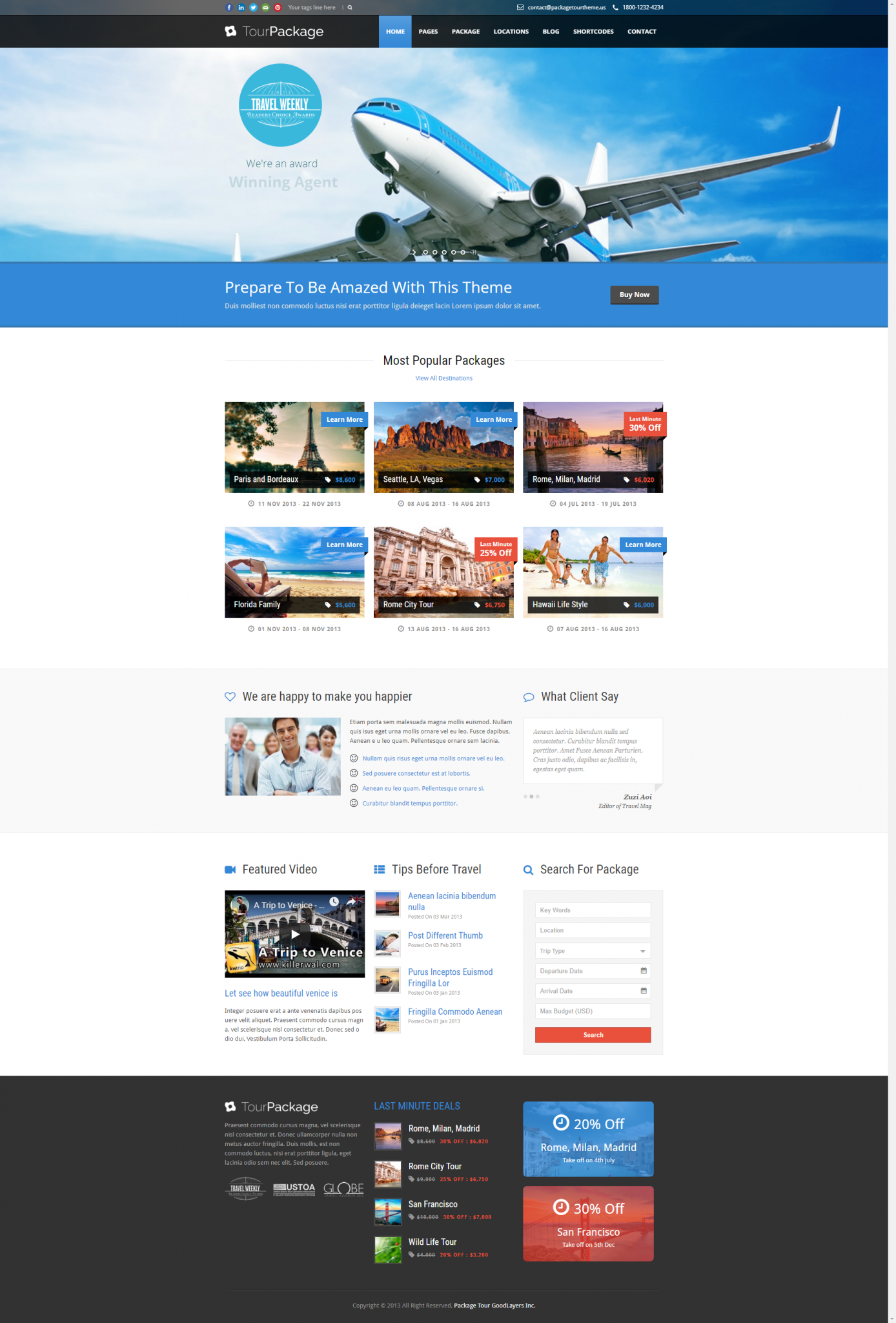 Mẫu web du lịch TourPackage