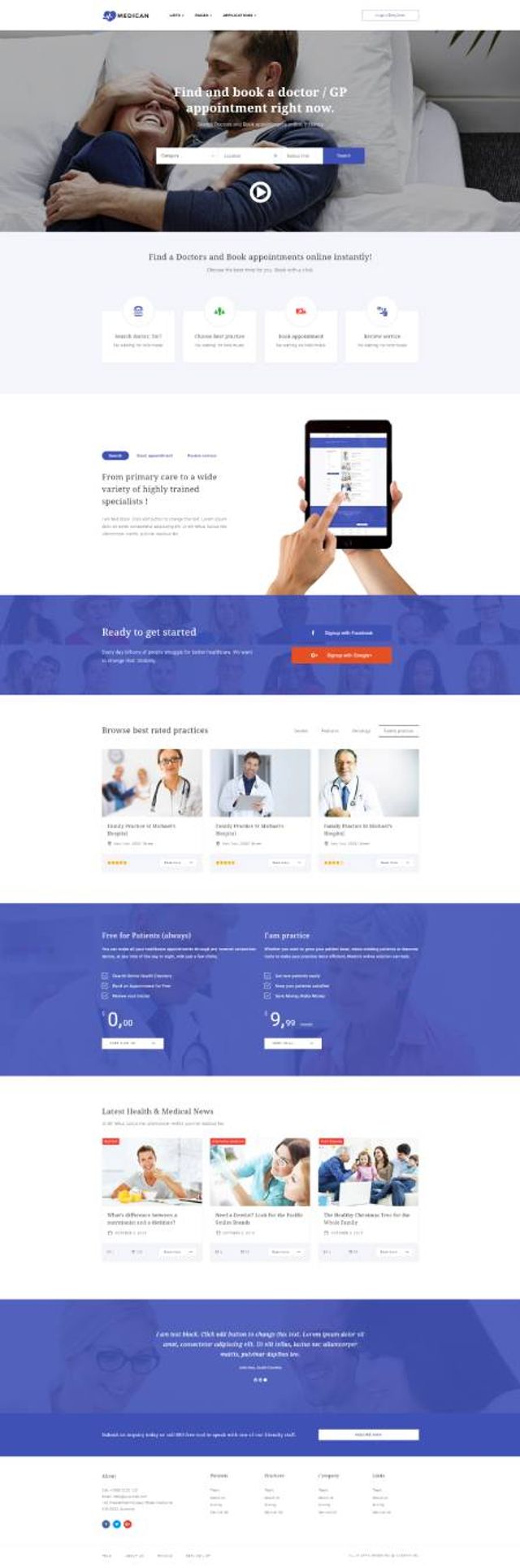 GD0195 – Mẫu Website Sức Khỏe Medican