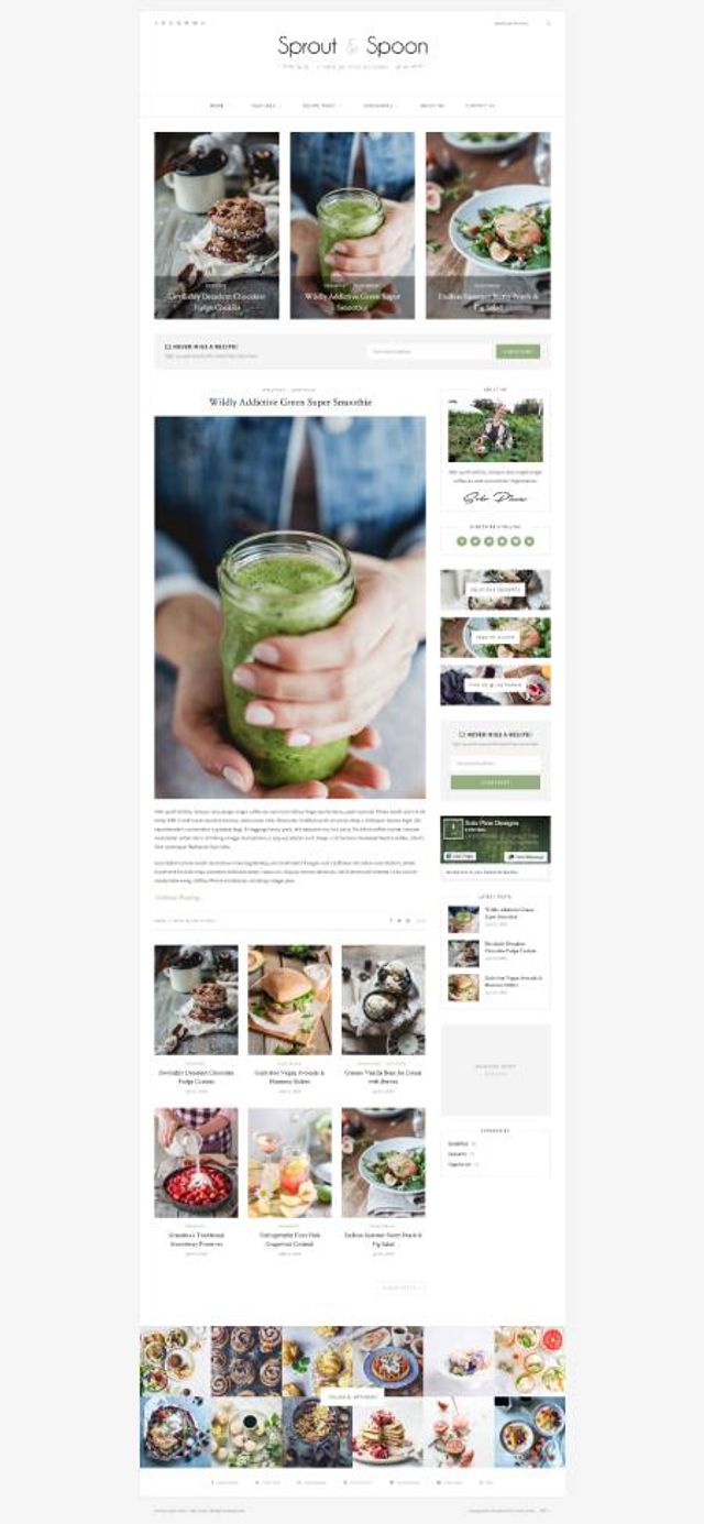 GD0200 – Mẫu Website Blog Tin Tức Đồ Ăn Sprout & Spoon