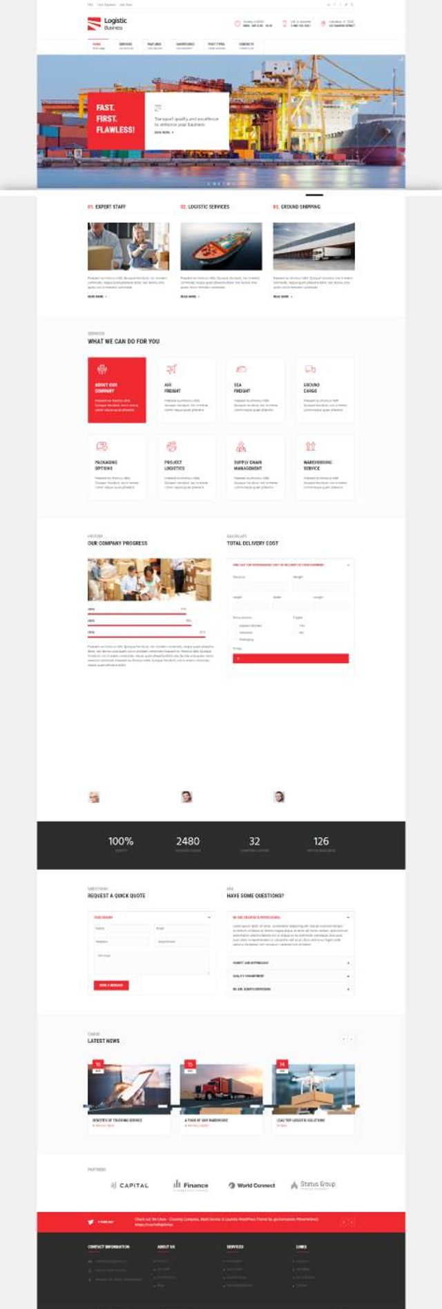 GD0325 – Mẫu Website Công Ty Vận Chuyển Logistic Business