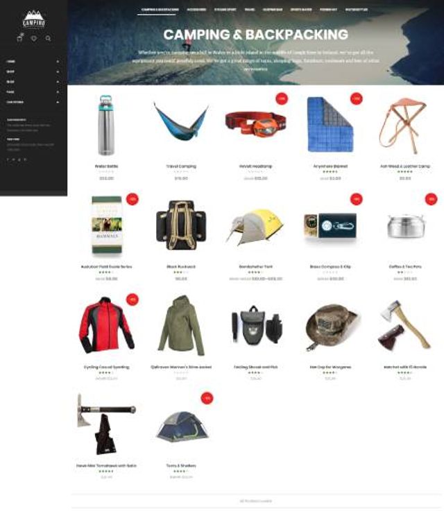 GD0602 – Mẫu Website Bán Hàng Camping
