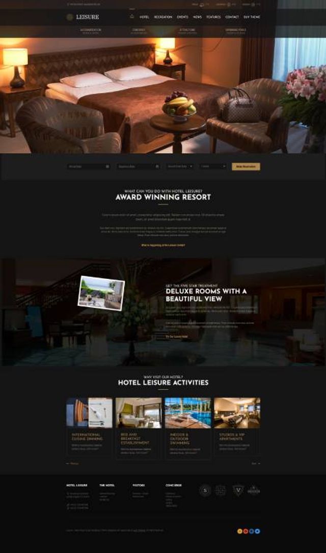 GD0679 – Mẫu Website Khách Sạn Hotel Leisure