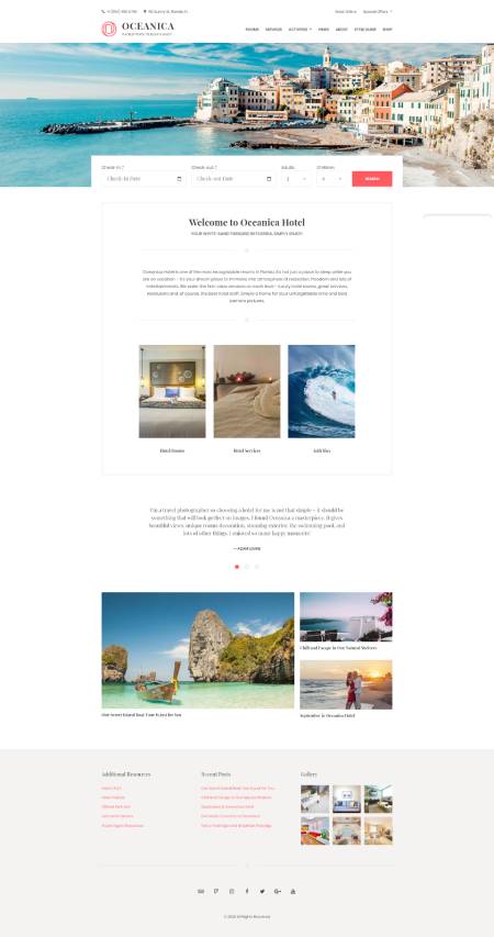 GD0104 – Mẫu Website Khách Sạn Oceanica