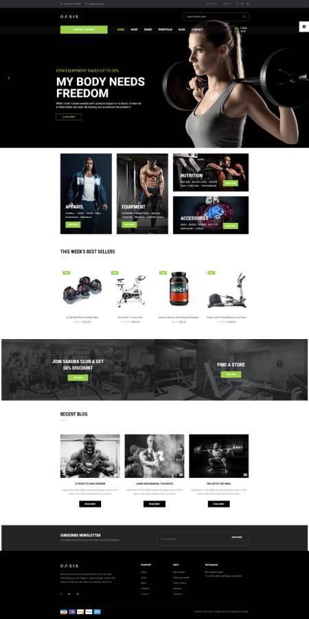 GD0156 – Mẫu Website Phòng Tập Gym Oasis