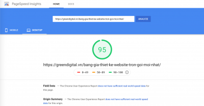 google page speed test desktop