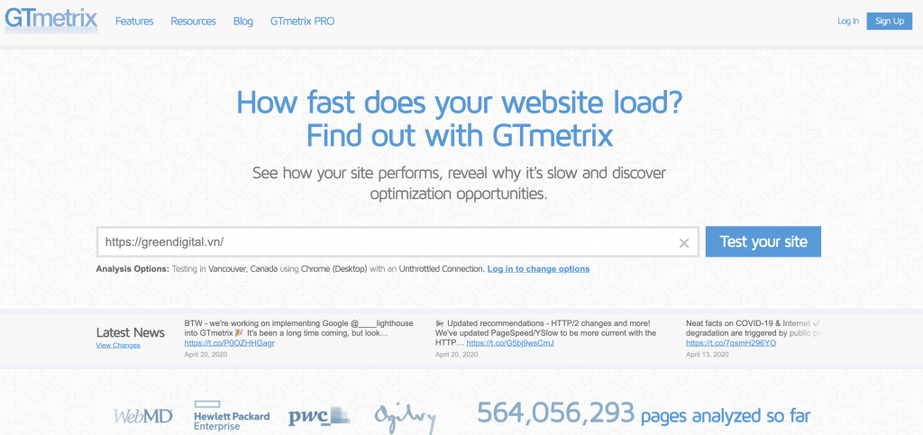 gtmetrix công cụ kiểm tra tốc độ load web